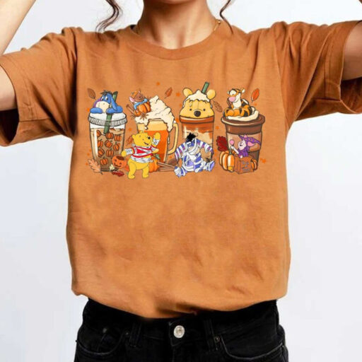 Winnie The Pooh Coffee Latte Shirt, Vintage Halloween Winnie The Pooh Shirt, Disney Halloween Coffee Sweatshirt, Pumpkin Spice Latte Shirt