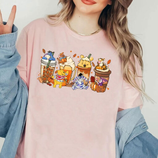 Winnie The Pooh Coffee Latte Shirt, Vintage Halloween Winnie The Pooh Shirt, Disney Halloween Coffee Sweatshirt, Pumpkin Spice Latte Shirt