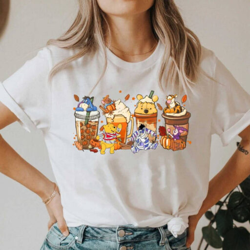 Winnie The Pooh Coffee Latte Shirt, Vintage Halloween Winnie The Pooh Shirt, Disney Halloween Coffee Sweatshirt, Pumpkin Spice Latte Shirt