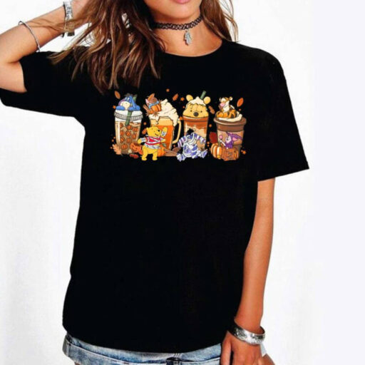 Winnie The Pooh Coffee Latte Shirt, Vintage Halloween Winnie The Pooh Shirt, Disney Halloween Coffee Sweatshirt, Pumpkin Spice Latte Shirt