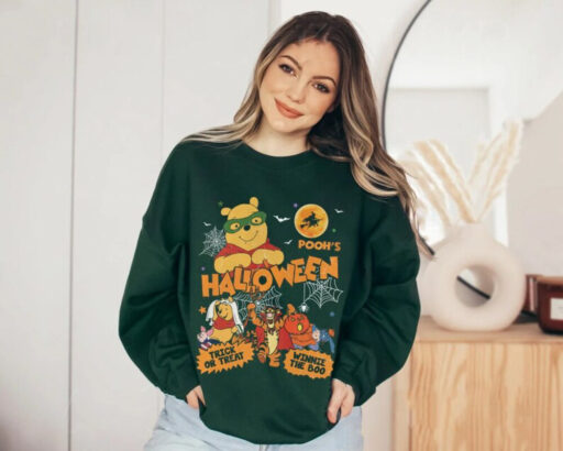 Winnie The Pooh Halloween shirt, Halloween Pooh, Retro Pooh halloween, Pooh and friends, trick or treat, disneyland halloween family shirt