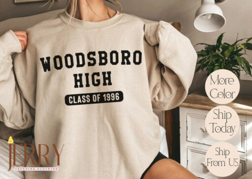 Woodsboro H.S. Class Of '96 Sweatshirt, Ghostface Hoodie, Scream Ghostface Horror Movie Fan Unisex Crewneck