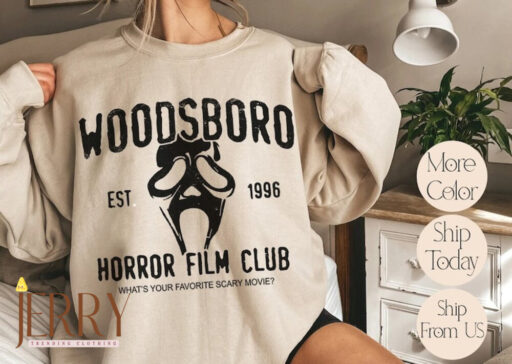 Woodsboro Horror Film Club Hoodie, Scream Movie Sweatshirt, Thriller Movie, Horror Movies, Scary Movie, Scream Ghost Face, Gift for Her