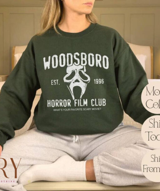 Woodsboro Horror Film Club Hoodie, Scream Movie Sweatshirt, Thriller Movie, Horror Movies, Scary Movie, Scream Ghost Face, Gift for Her