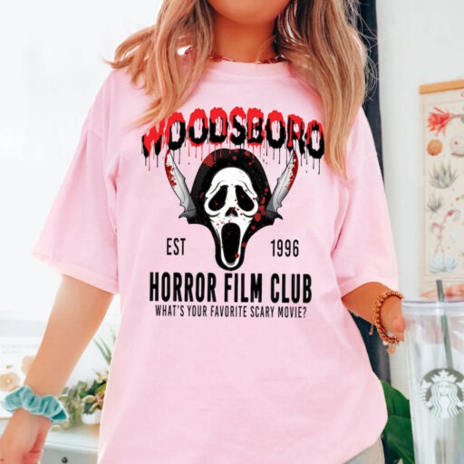 Woodsboro Horror Film Club Shirt, Horror Movies Halloween, Scary Movie Halloween, Scream Ghost Face,Scream Movie,Thriller Movie,Scream Ghost