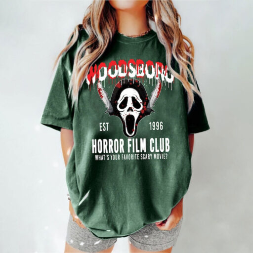 Woodsboro Horror Film Club Shirt, Horror Movies Halloween, Scary Movie Halloween, Scream Ghost Face,Scream Movie,Thriller Movie,Scream Ghost