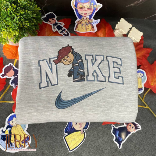 Wybie And Coraline Jones Halloween Nike Embroidered Sweatshirts