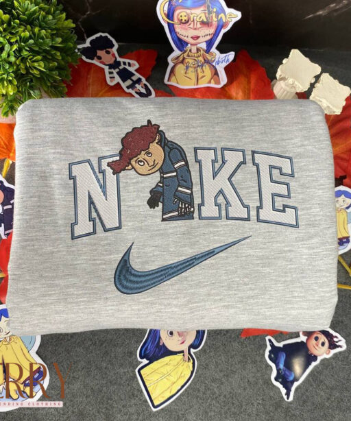 Wybie And Coraline Jones Halloween Nike Embroidered Sweatshirts