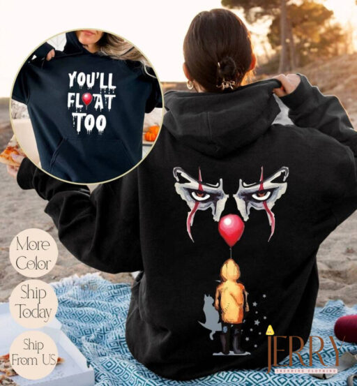 You Will Float Too Sweatshirt, Horror Characters Hoodie, Horror Friends Sweatshirt, Horror Halloween Sweatshirt, Penny Sweatshirt