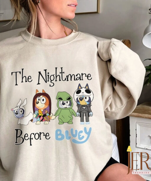 The Nightmare Before Bluey Shirt, Halloween Matching Family Shirt, Halloween Sweatshirt, Halloween Gifts, Spooky Season Sweatshirt