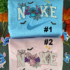 Stitch And Angel Halloween Nike Embroidered Sweatshirts