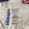 Midnights Album Taylor Swift Embroidered Sweatshirt