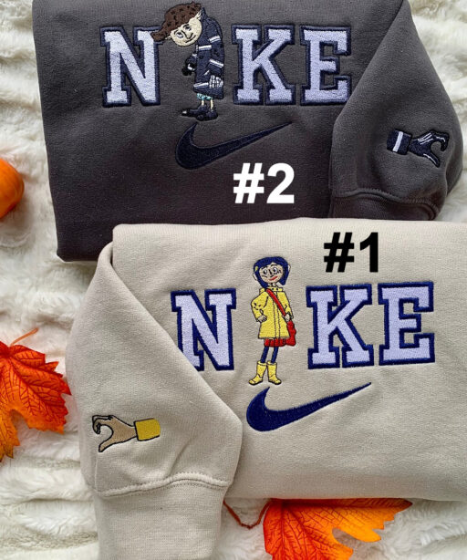 Coraline Love Matching Set Nike Embroidered Sweatshirts