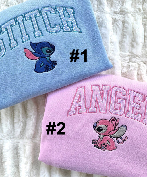 Stitch An Angle Disney Embroidered Sweatshirts