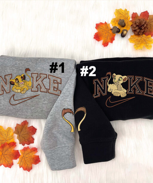 Simba And Nala Disney Nike Embroidered Sweatshirts