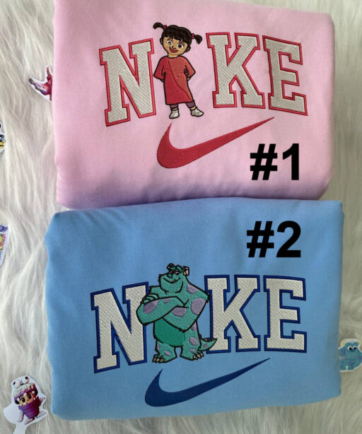 James Sullivan And Boo Monsters Disney Nike Embroidered Sweatshirts