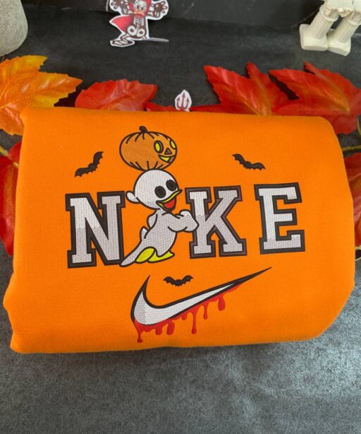 Huey Duck And Louie Duck Spooky Disney Nike Embroidered Sweatshirts