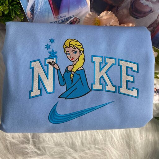 Elsa And Ana Frozen Disney Nike Embroidered Sweatshirts