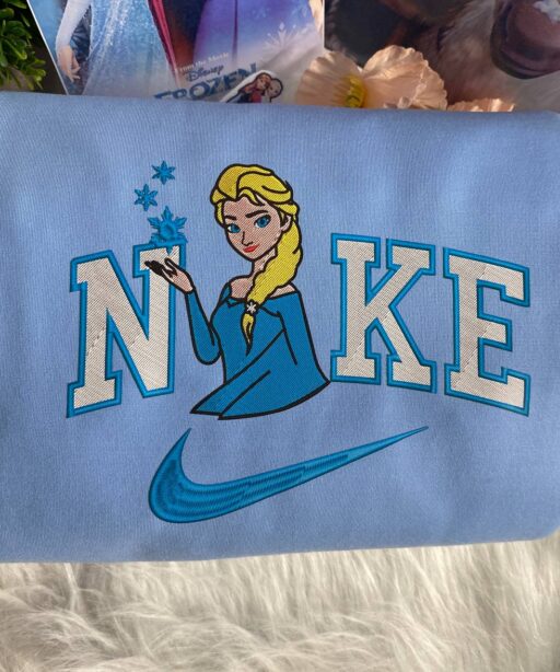 Elsa And Ana Frozen Disney Nike Embroidered Sweatshirts