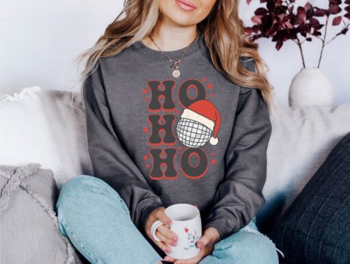 Ho Ho Ho Sweater, Vintage New Years And Christmas, Christmas Sweatshirt, Women's Cute Santa, Xmas Graphic Pullover, Holiday Ugly Sweater