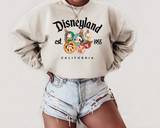 Disneyland Christmas, Retro Mickey And Friends Disneyland Christmas Sweatshirt, Disneyland Shirt, 2023 Family Vacation Shirt,Christmas sweat