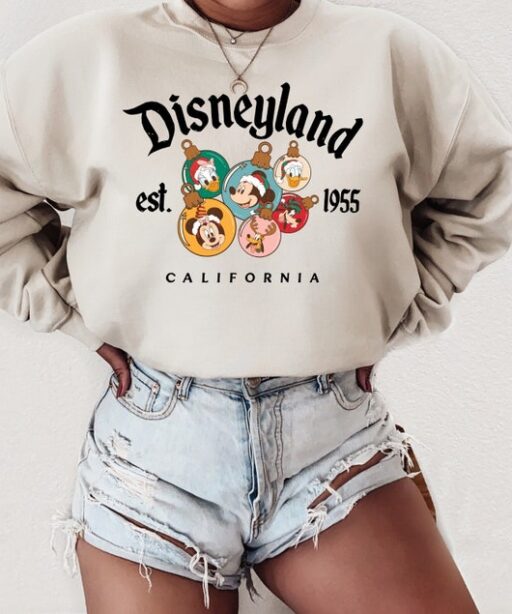 Disneyland Christmas, Retro Mickey And Friends Disneyland Christmas Sweatshirt, Disneyland Shirt, 2023 Family Vacation Shirt,Christmas sweat