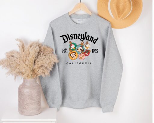 Disneyland Christmas, Retro Mickey And Friends Disneyland Christmas Sweatshirt, Disneyland Shirt, 2023 Family Vacation Shirt,Christmas sweat