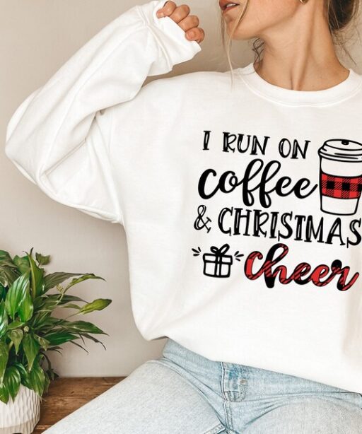 Christmas Coffee Sweatshirt, Cute Christmas Sweatshirt, Christmas Sweater, Christmas Sweatshirt for Women, Cozy Holiday Sweatshirt