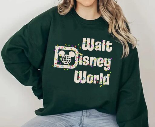 Retro Walt Disney World Christmas Lights Sweatshirt / Disney Holiday T-shirt / Mickey's Verry Merry Christmas 2022 Tee / Disneyland Trip