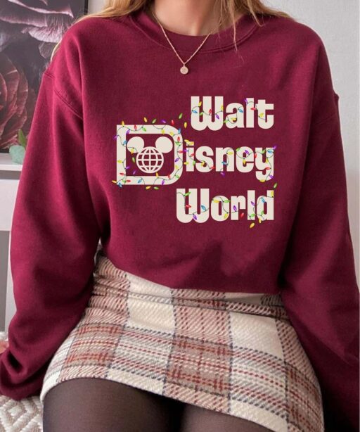 Retro Walt Disney World Christmas Lights Sweatshirt / Disney Holiday T-shirt / Mickey's Verry Merry Christmas 2022 Tee / Disneyland Trip