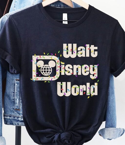 Retro Walt Disney World Christmas Lights Sweatshirt / Disney Holiday T-shirt / Mickey's Verry Merry Christmas 2022 Tee / Disneyland Trip