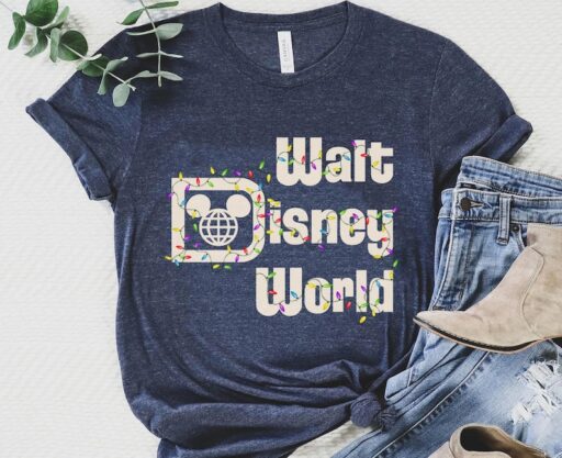 Retro Walt Disney World Christmas Lights Sweatshirt / Disney Holiday T-shirt / Mickey's Verry Merry Christmas 2022 Tee / Disneyland Trip