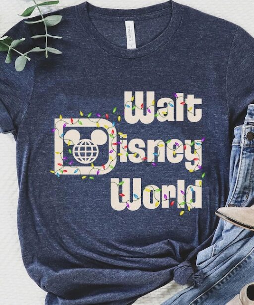 Retro Walt Disney World Christmas Lights Sweatshirt / Disney Holiday T-shirt / Mickey's Verry Merry Christmas 2022 Tee / Disneyland Trip