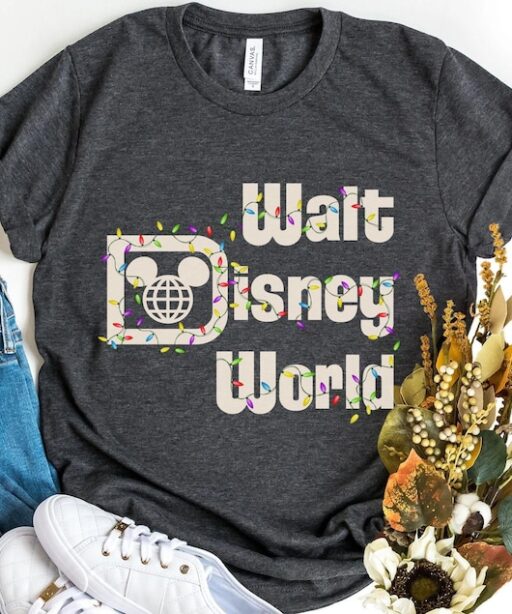 Retro Walt Disney World Christmas Lights Sweatshirt / Disney Holiday T-shirt / Mickey's Verry Merry Christmas 2022 Tee / Disneyland Trip