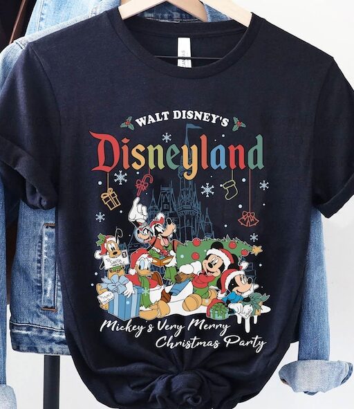 Mickey and Friends Walt Disney's Disneyland Christmas Shirt, Mickey's Very Merry Christmas Party T-shirt, Disney X-mas Holiday Season Tee