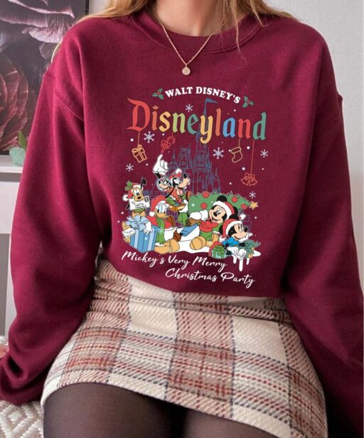 Mickey and Friends Walt Disney's Disneyland Christmas Shirt, Mickey's Very Merry Christmas Party T-shirt, Disney X-mas Holiday Season Tee