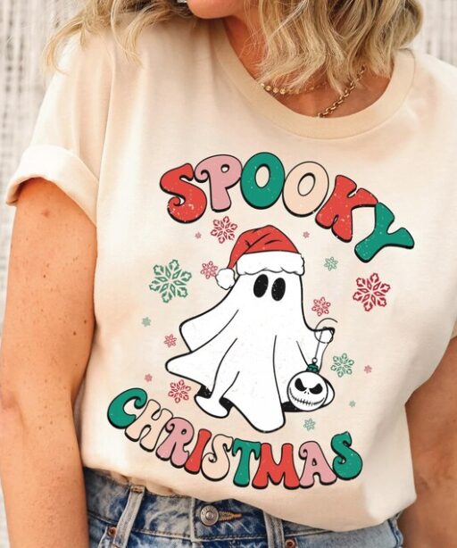 Jack Skellington Santa Ghost Spooky Christmas Shirt, Disney Christmas Tee, Mickey's Very Merry Christmas Party, Disneyland Holiday Season