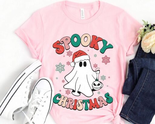 Jack Skellington Santa Ghost Spooky Christmas Shirt, Disney Christmas Tee, Mickey's Very Merry Christmas Party, Disneyland Holiday Season