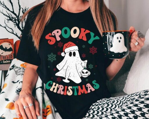 Jack Skellington Santa Ghost Spooky Christmas Shirt, Disney Christmas Tee, Mickey's Very Merry Christmas Party, Disneyland Holiday Season