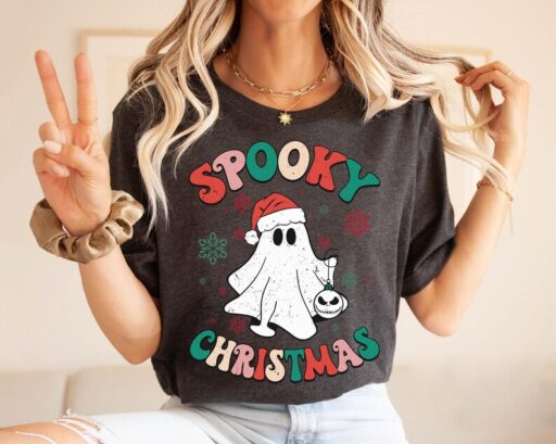 Jack Skellington Santa Ghost Spooky Christmas Shirt, Disney Christmas Tee, Mickey's Very Merry Christmas Party, Disneyland Holiday Season