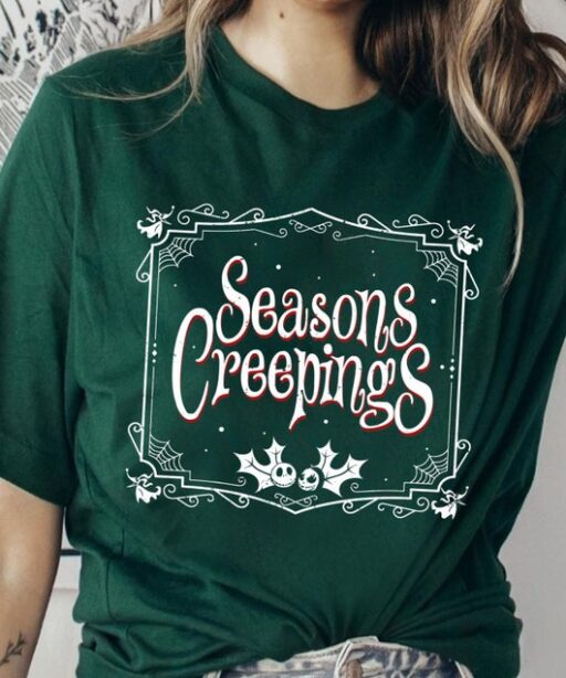 Jack Skellington Sally Seasons Creepings Shirt, Nightmare Before Christmas Disney Xmas Tee, Mickey's Very Merry Christmas, Disneyland Trip