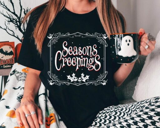 Jack Skellington Sally Seasons Creepings Shirt, Nightmare Before Christmas Disney Xmas Tee, Mickey's Very Merry Christmas, Disneyland Trip