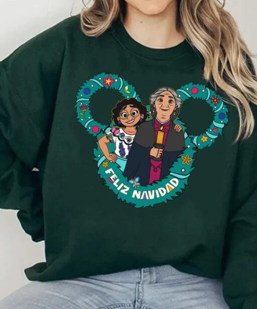 Encanto Mirabel Madrigal Alma Grandma Disney Christmas Shirt, Mickey Mouse Ears Xmas Tee, Mickey's Very Merry Christmas, Disneyland Trip