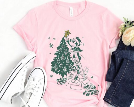 Mickey And Friends Disney Christmas Trees Shirt, Mickey Pluto Chip n Dale Xmas Tee, Mickey's Very Merry Christmas Party, Disneyland Trip