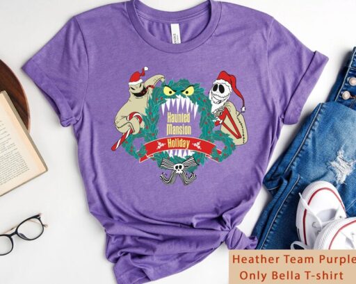 Nightmare Before Christmas Jack Oogie Boogie Monster Wreath Shirt, Haunted Mansion Holiday, Disney Xmas Tee, Mickey's Very Merry Christmas