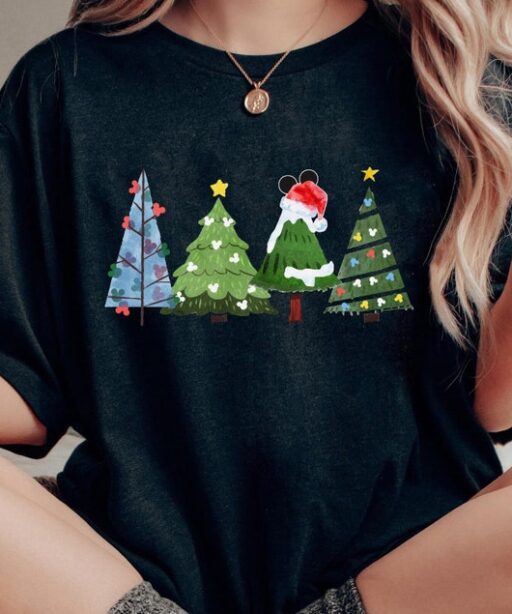 Disney Mickey Mouse Christmas Trees Shirt, Vintage Disney Xmas T-shirt, Mickey's Very Merry Christmas Party, Disneyland Holiday Season Trip