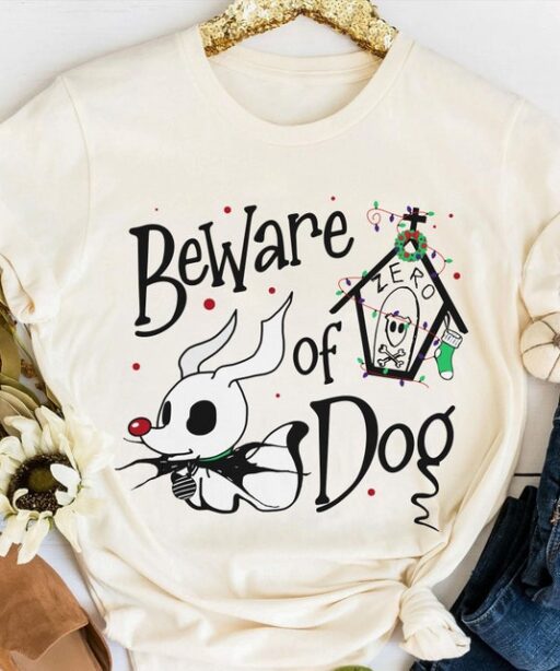 Zero Beware of Dog Nightmare Before Christmas Sweatshirt Disney World Shirt Disneyland Very Merry Xmas Party Gift Magic Kingdom Holiday Tee