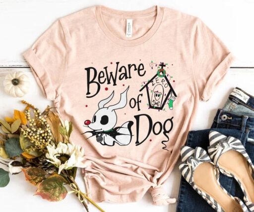 Zero Beware of Dog Nightmare Before Christmas Sweatshirt Disney World Shirt Disneyland Very Merry Xmas Party Gift Magic Kingdom Holiday Tee