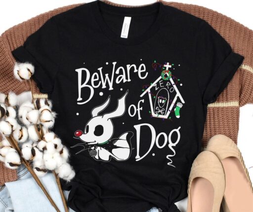 Zero Beware of Dog Nightmare Before Christmas Sweatshirt Disney World Shirt Disneyland Very Merry Xmas Party Gift Magic Kingdom Holiday Tee