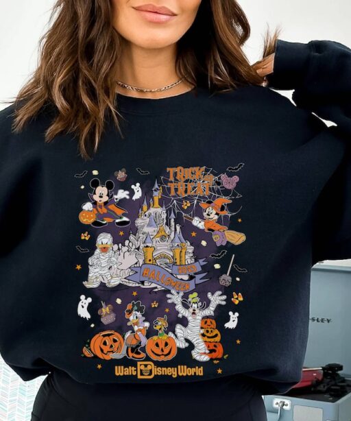 Retro Mickey Halloween 2023 Trick or Treat Tee | Magic Kingdom | Matching Halloween Party | Mickey and Friends Spooke Season Shirt